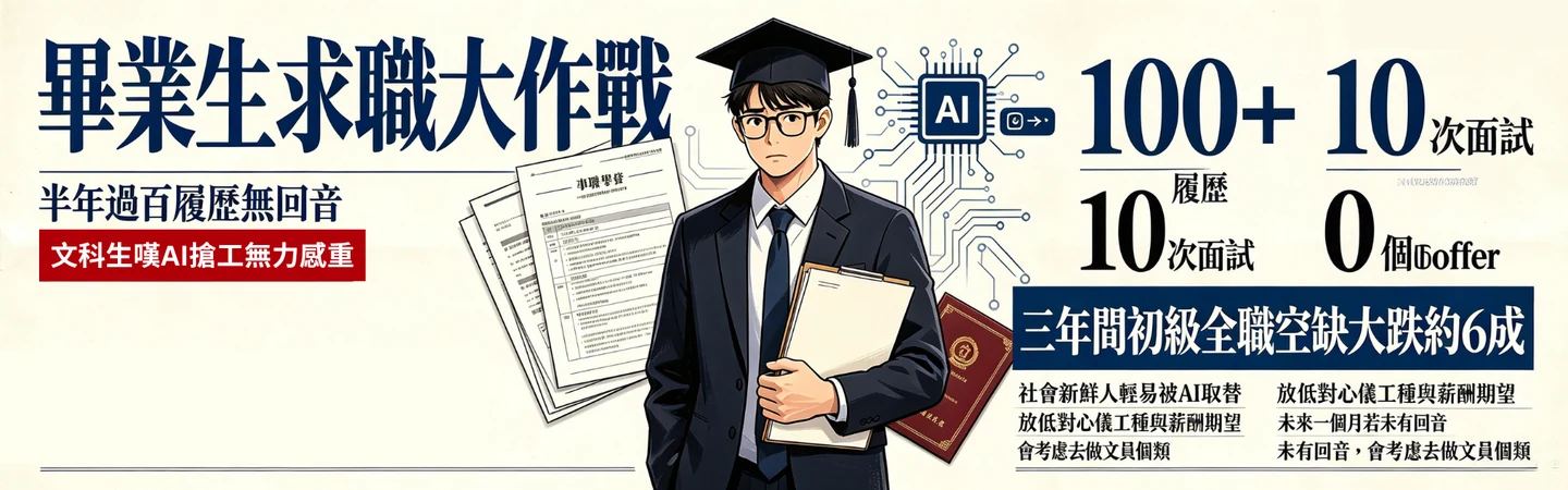 畢業生求職大作戰|半年過百履歷無回音 文科生嘆AI搶工無力感重 — 信譽車行消息配圖